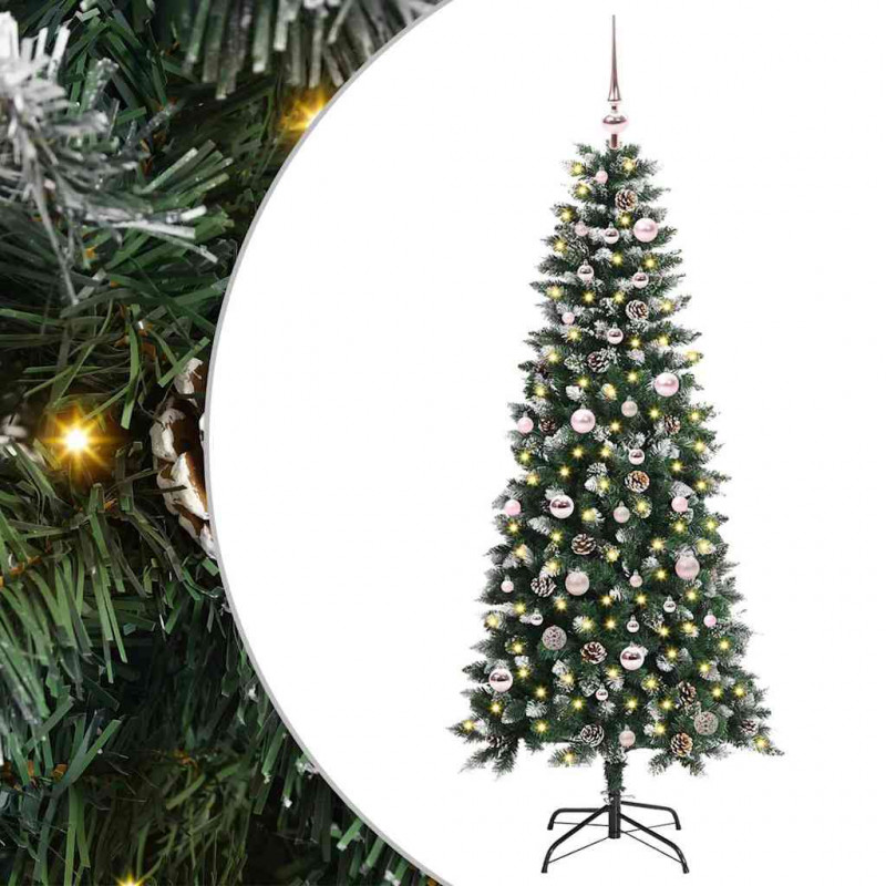 Sztuczna choinka z podstawą Zielony 150 cm PVC, plastik i stal