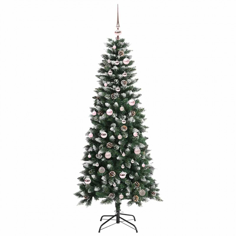 Sztuczna choinka z podstawą Zielony 150 cm PVC, plastik i stal