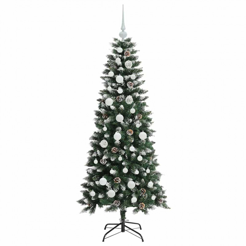 Sztuczna choinka z podstawą Zielony 150 cm PVC, plastik i stal