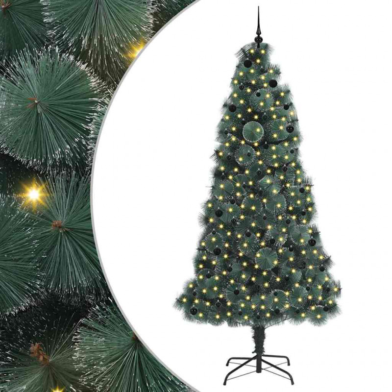 Sztuczna Choinka z Oświetleniem i Zestawem Bombek 240 cm PET