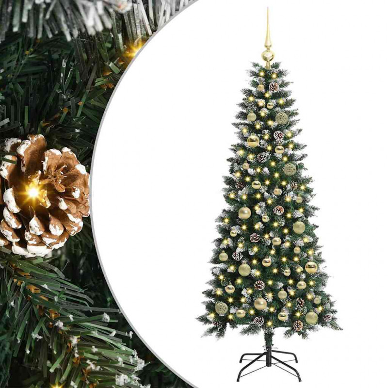 Sztuczna choinka z podstawą Zielony 150 cm PVC, plastik i stal