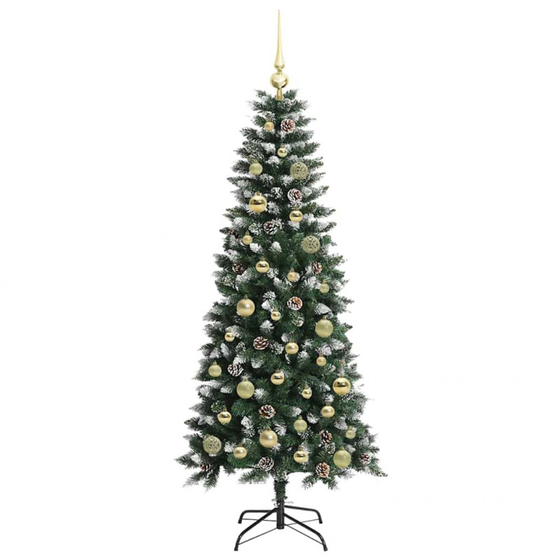 Sztuczna choinka z podstawą Zielony 150 cm PVC, plastik i stal