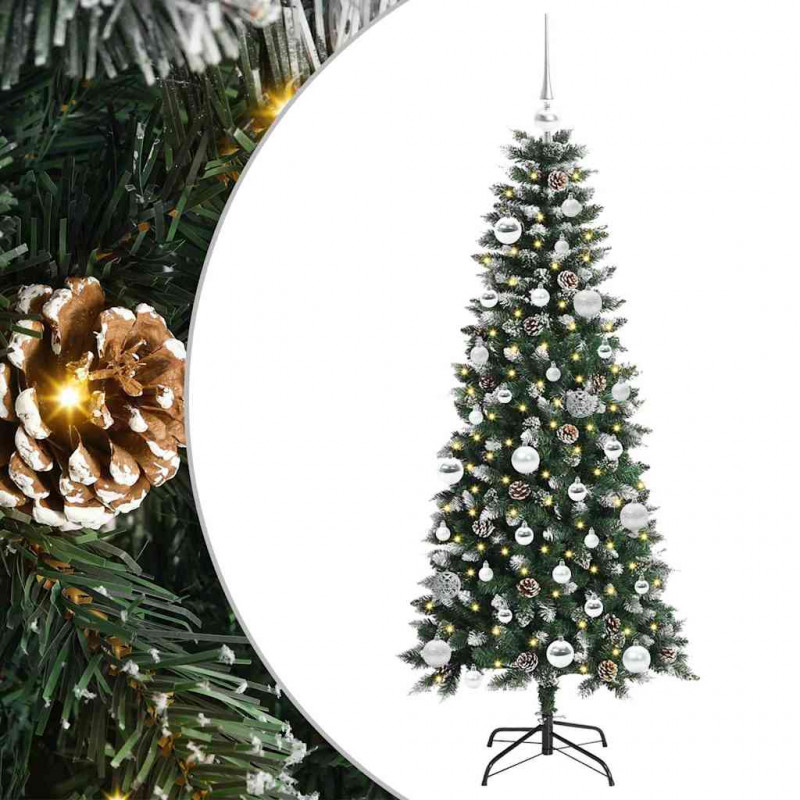 Sztuczna choinka z podstawą Zielony 150 cm PVC, plastik i stal