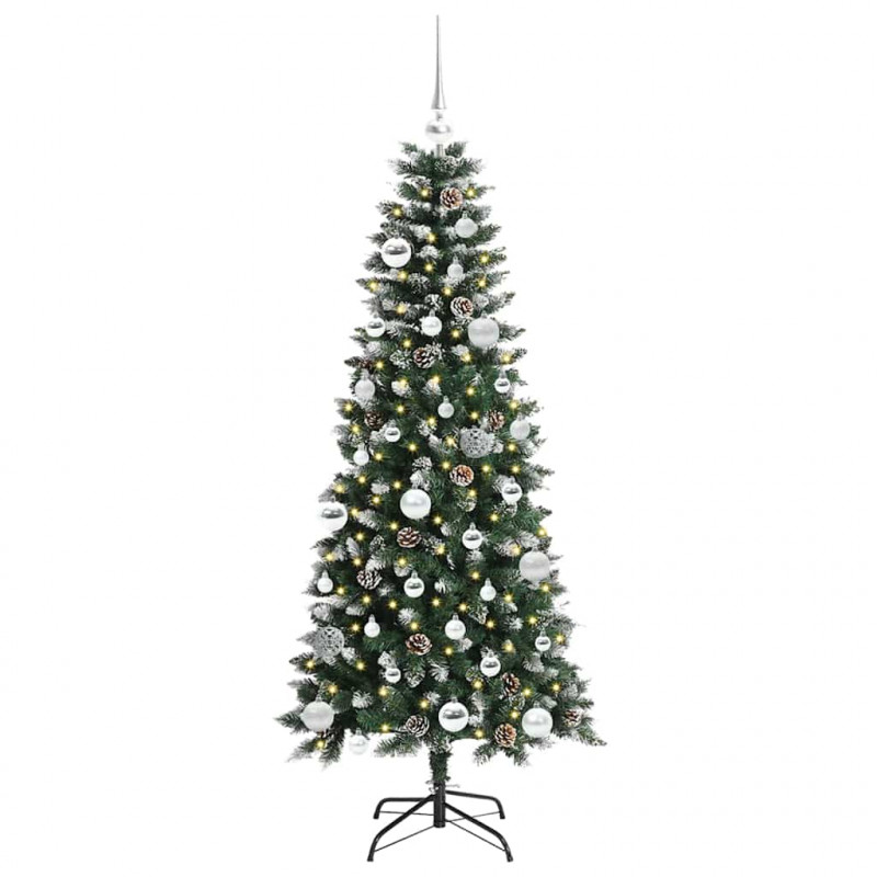 Sztuczna choinka z podstawą Zielony 150 cm PVC, plastik i stal