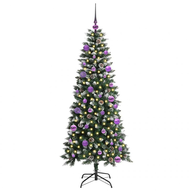 Sztuczna choinka z podstawą Zielony 150 cm PVC, plastik i stal