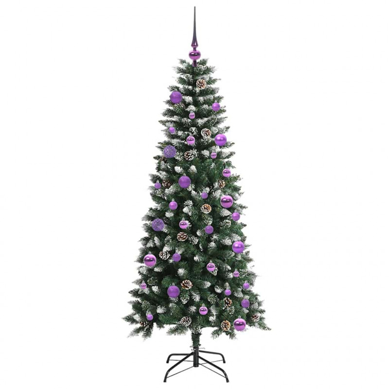 Sztuczna choinka z podstawą Zielony 150 cm PVC, plastik i stal