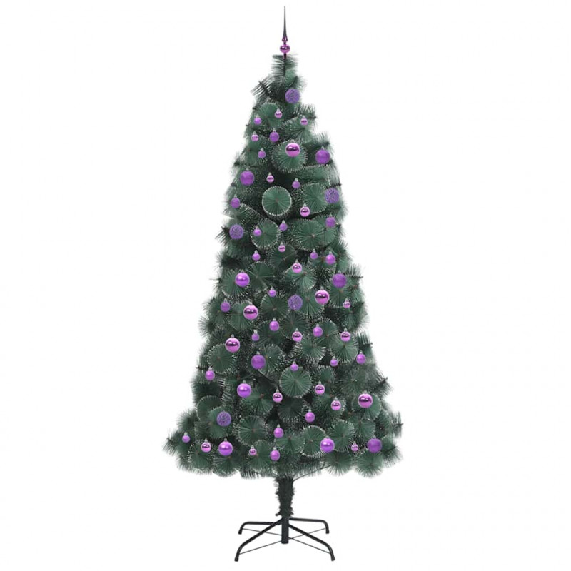 Sztuczna Choinka LED z Zestawem Bombek Zielony 240 cm PET