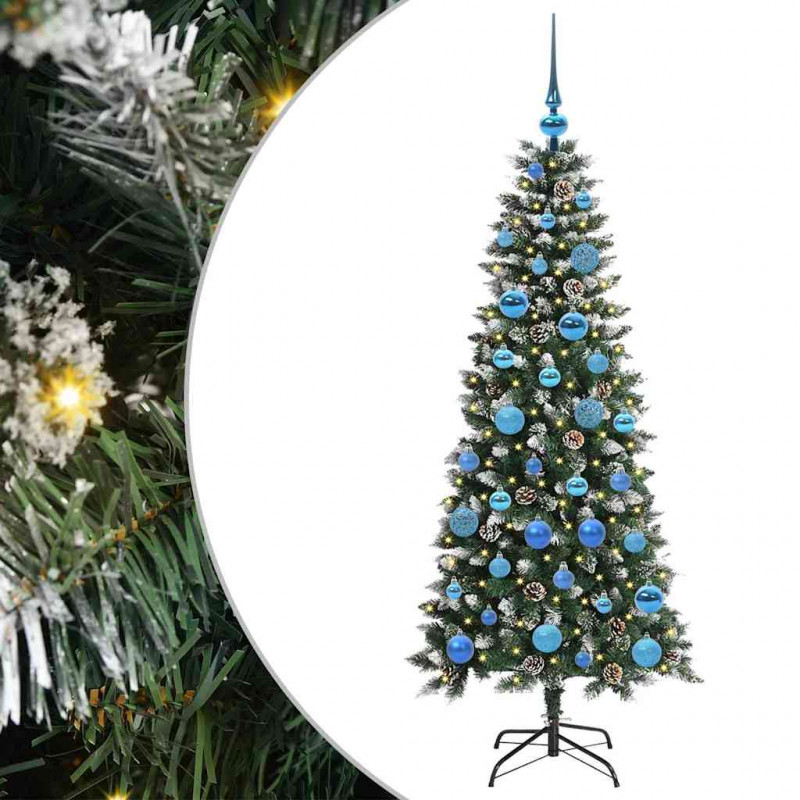 Sztuczna choinka z podstawą Zielony 150 cm PVC, plastik i stal