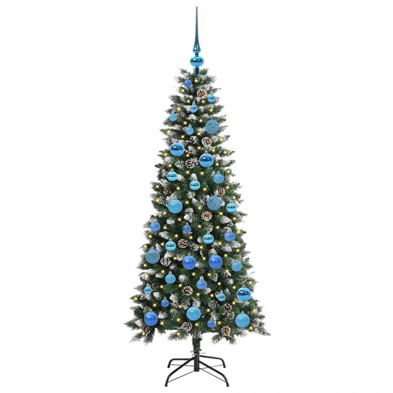 Sztuczna choinka z podstawą Zielony 150 cm PVC, plastik i stal