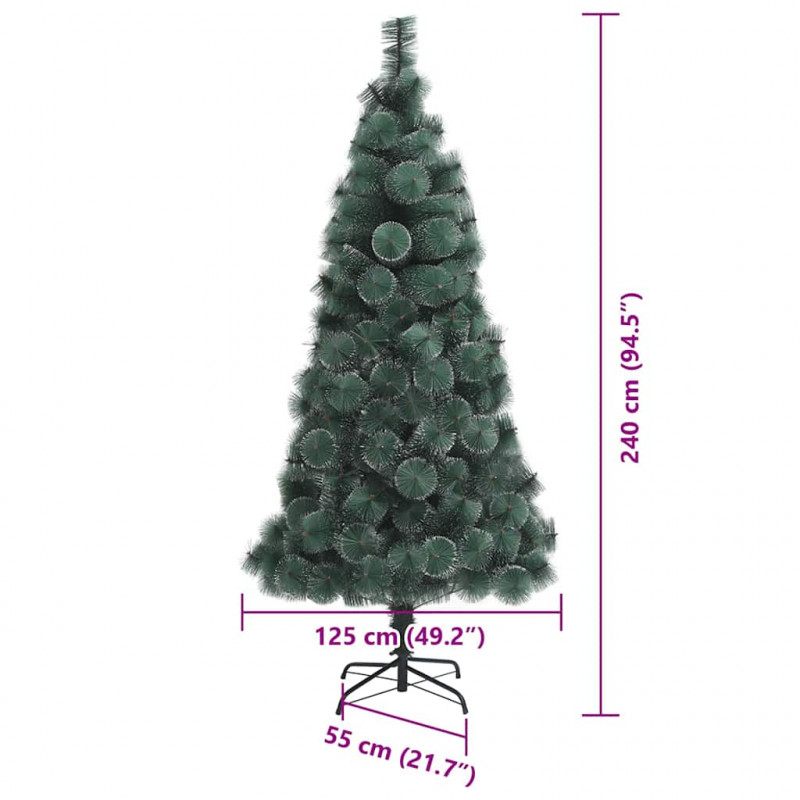 Sztuczna Choinka LED z Zestawem Bombek Zielony 240 cm PET