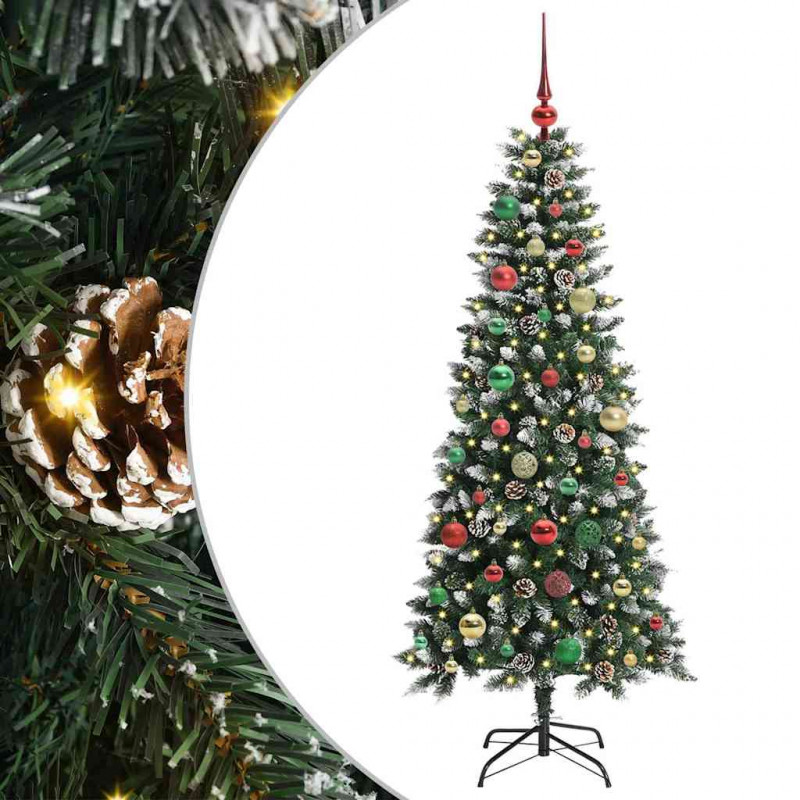 Sztuczna choinka z podstawą Zielony 150 cm PVC, plastik i stal
