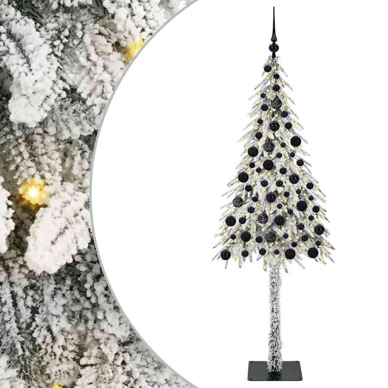 Choinka z 300 diodami LED z podstawą Biały 180 cm PE i stal