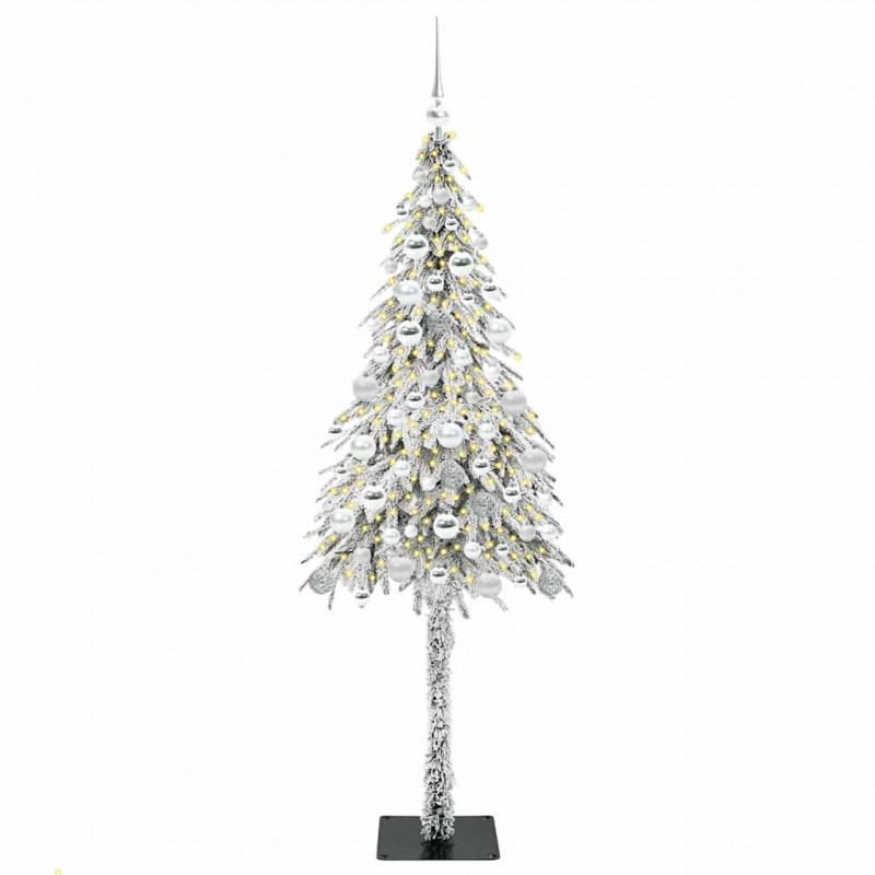 Choinka z 300 diodami LED z podstawą Biały 180 cm PE i stal