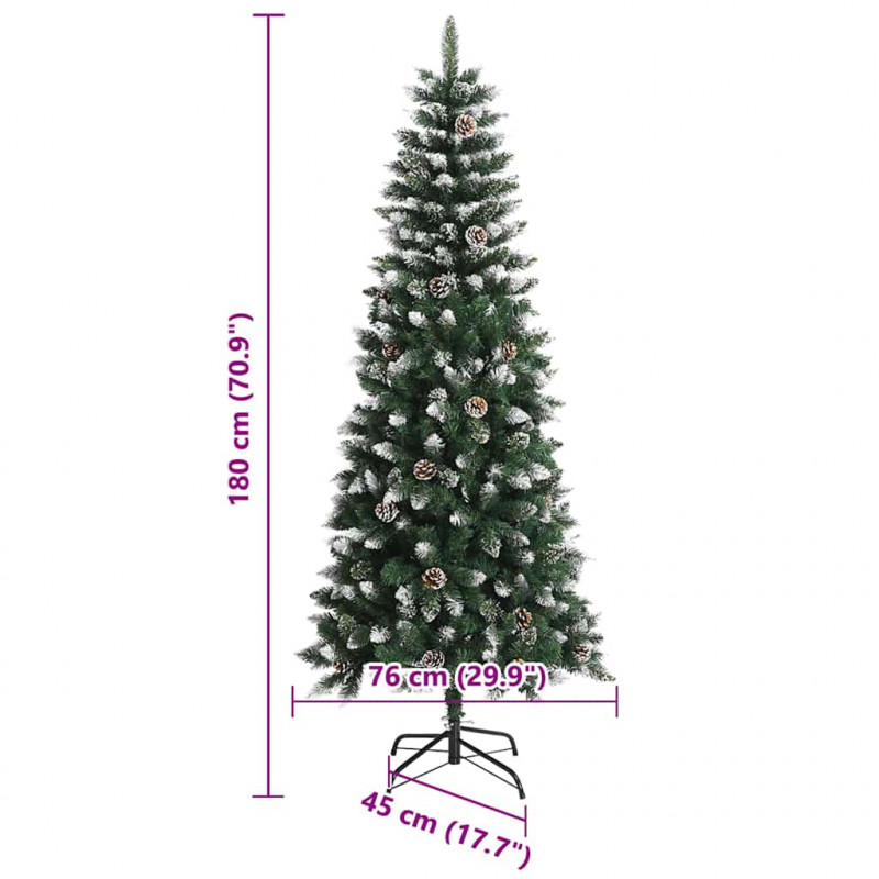 Sztuczna choinka z podstawą Zielony 180 cm PVC, plastik i stal