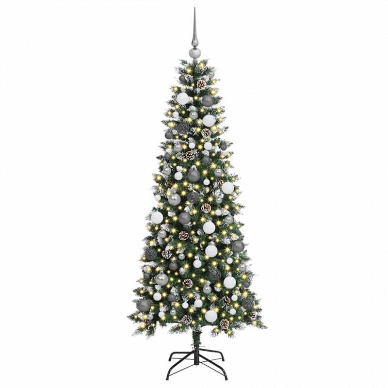 Sztuczna choinka z podstawą Zielony 180 cm PVC, plastik i stal