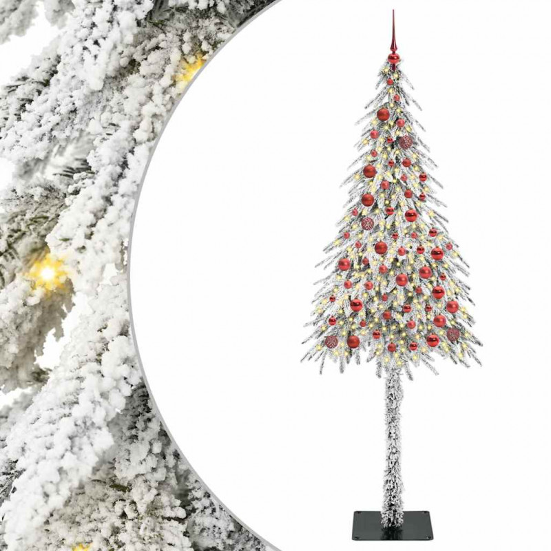 Choinka z 300 diodami LED z podstawą Biały 210 cm PE i stal