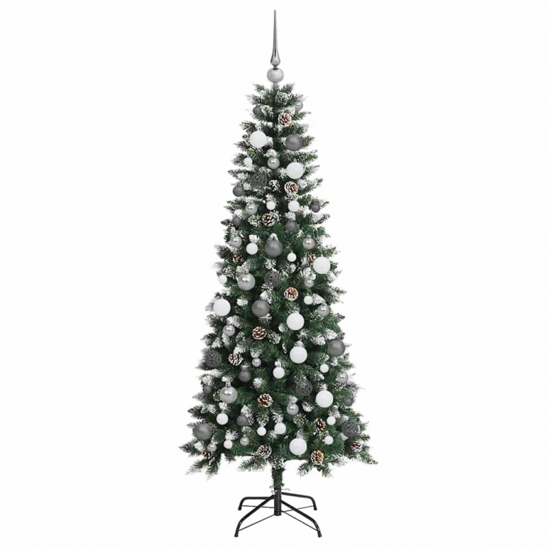 Sztuczna choinka z podstawą Zielony 180 cm PVC, plastik i stal