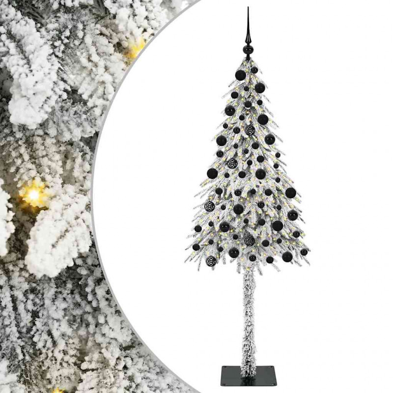 Choinka z 300 diodami LED z podstawą Biały 210 cm PE i stal