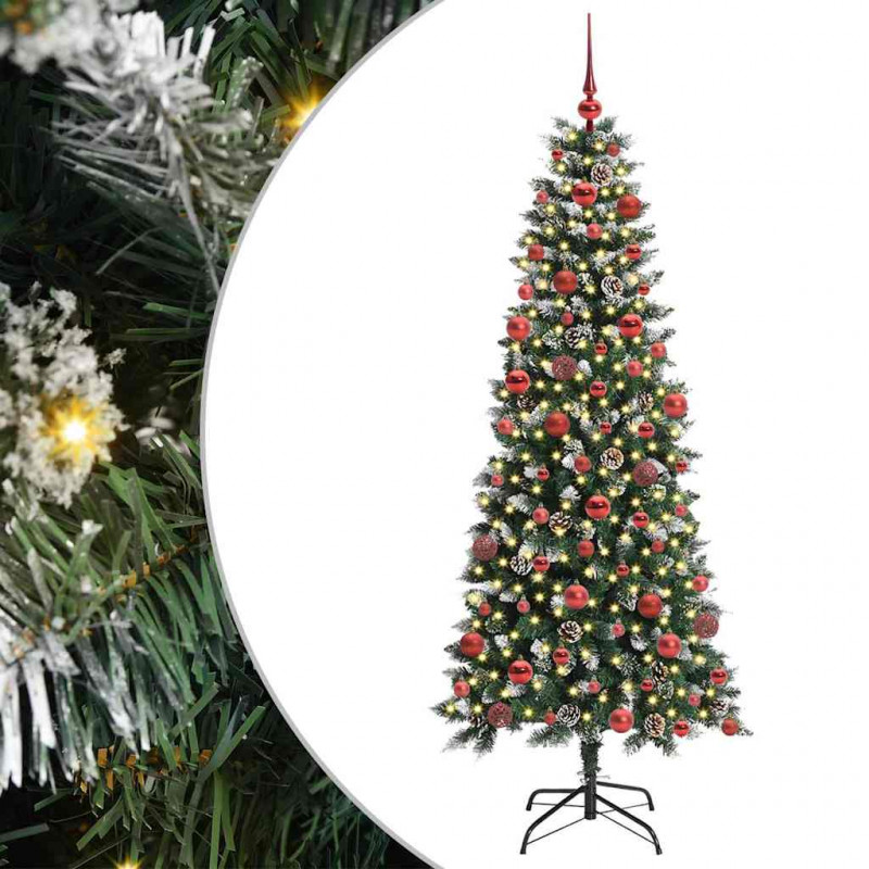 Sztuczna choinka z podstawą Zielony 180 cm PVC, plastik i stal