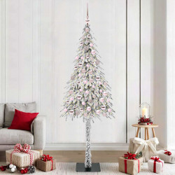 Choinka z 300 diodami LED z podstawą Biały 210 cm PE i stal