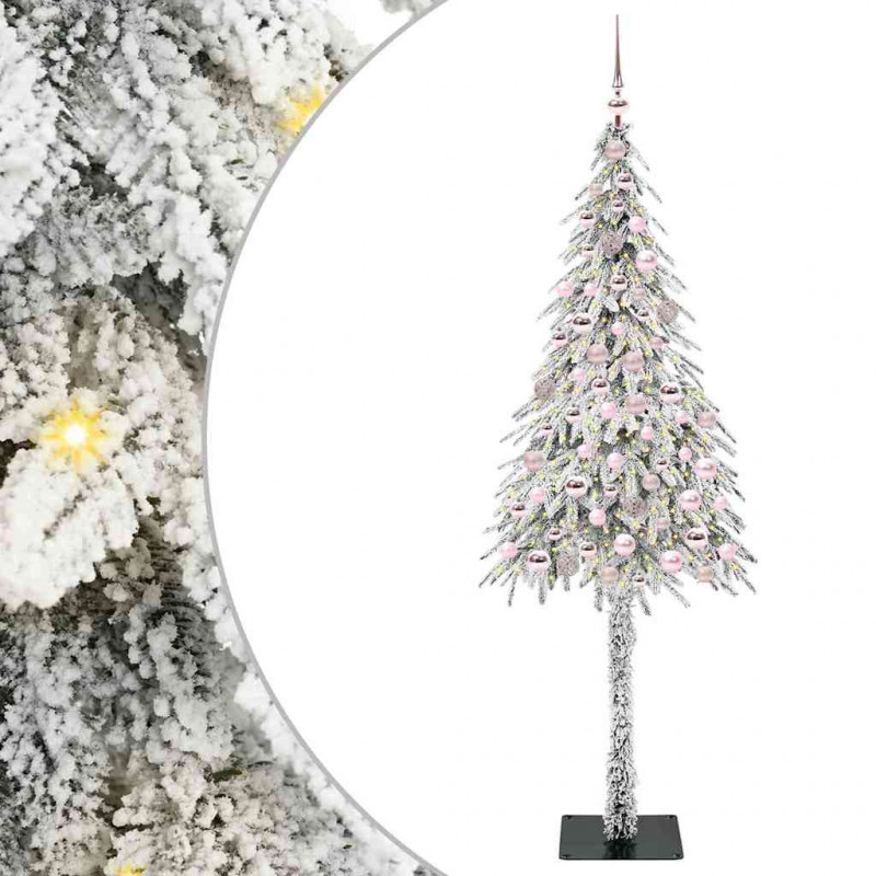 Choinka z 300 diodami LED z podstawą Biały 210 cm PE i stal
