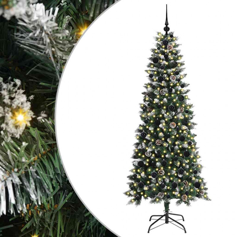 Sztuczna choinka z podstawą Zielony 180 cm PVC, plastik i stal