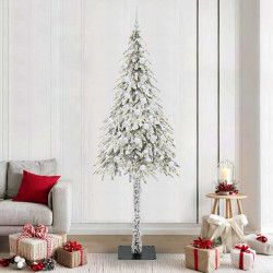 Choinka z 300 diodami LED z podstawą Biały 210 cm PE i stal