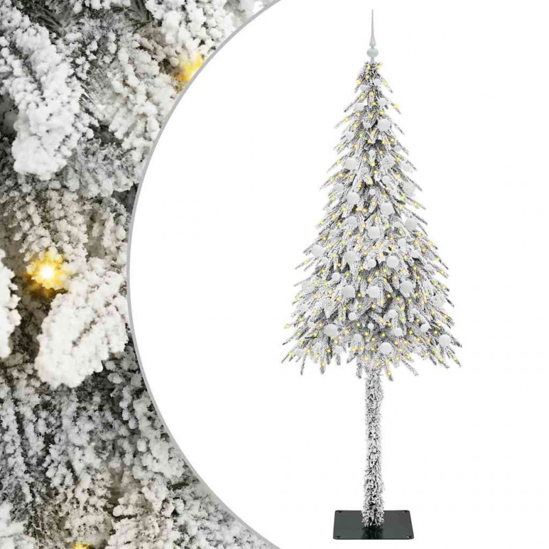 Choinka z 300 diodami LED z podstawą Biały 210 cm PE i stal