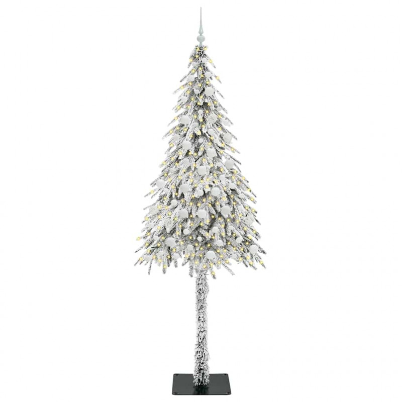 Choinka z 300 diodami LED z podstawą Biały 210 cm PE i stal