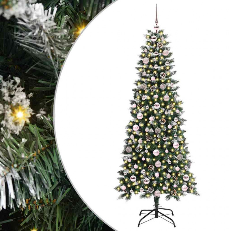 Sztuczna choinka z podstawą Zielony 180 cm PVC, plastik i stal
