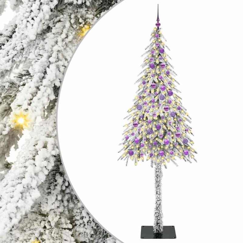 Choinka z 300 diodami LED z podstawą Biały 210 cm PE i stal