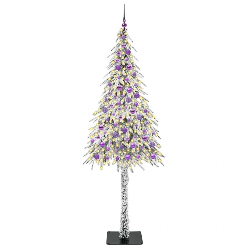 Choinka z 300 diodami LED z podstawą Biały 210 cm PE i stal