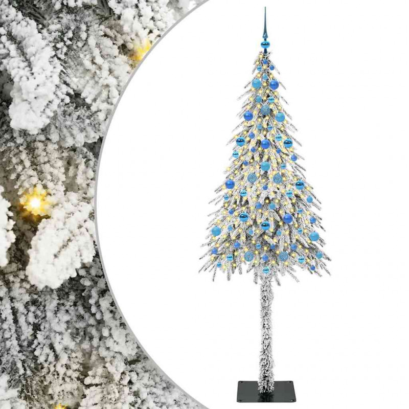 Choinka z 300 diodami LED z podstawą Biały 210 cm PE i stal