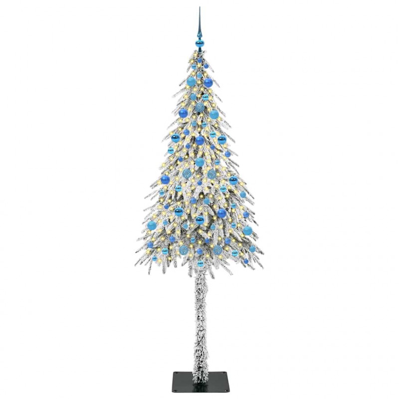 Choinka z 300 diodami LED z podstawą Biały 210 cm PE i stal