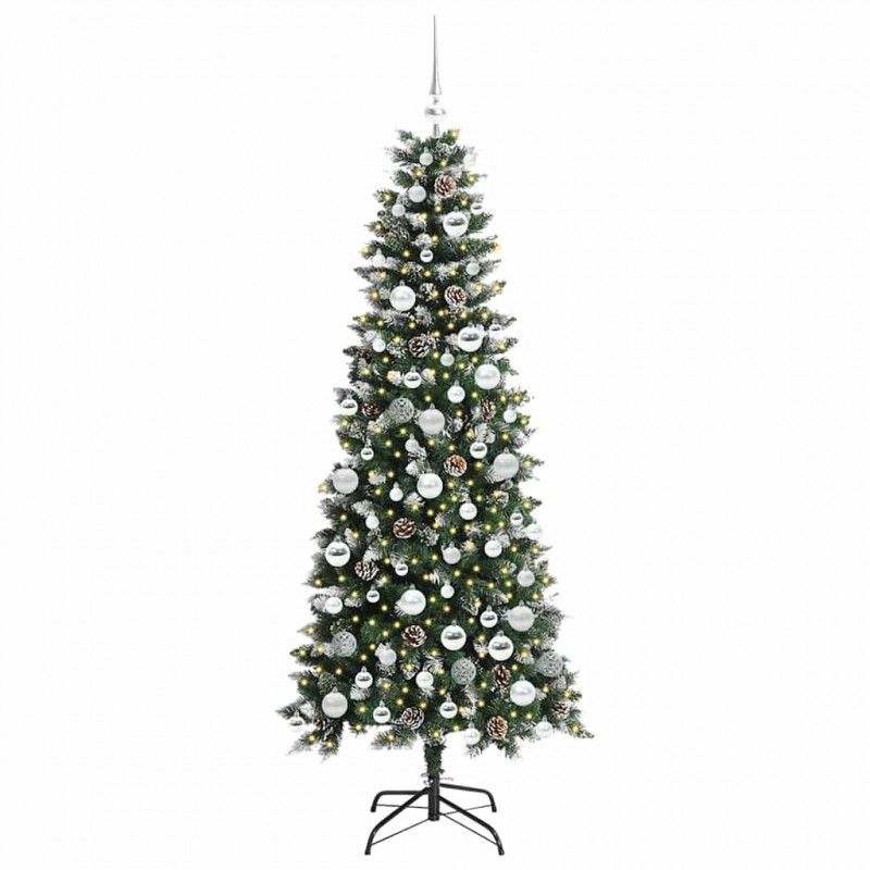 Sztuczna choinka z podstawą Zielony 180 cm PVC, plastik i stal