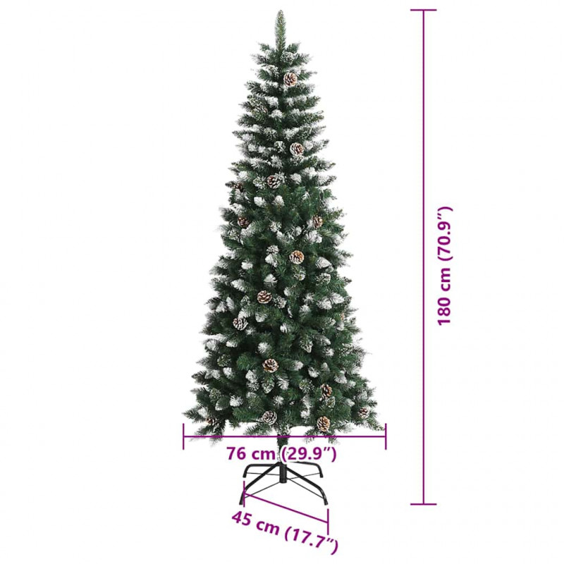 Sztuczna choinka z podstawą Zielony 180 cm PVC, plastik i stal
