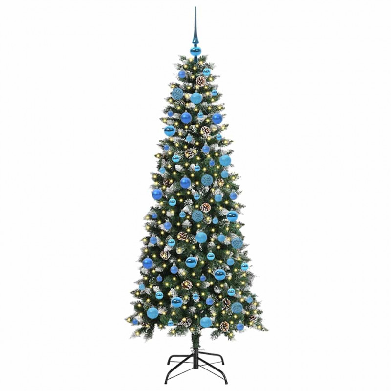 Sztuczna choinka z podstawą Zielony 180 cm PVC, plastik i stal