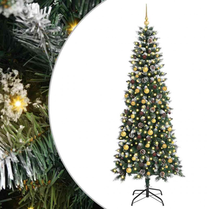 Sztuczna choinka z podstawą Zielony 210 cm PVC, plastik i stal