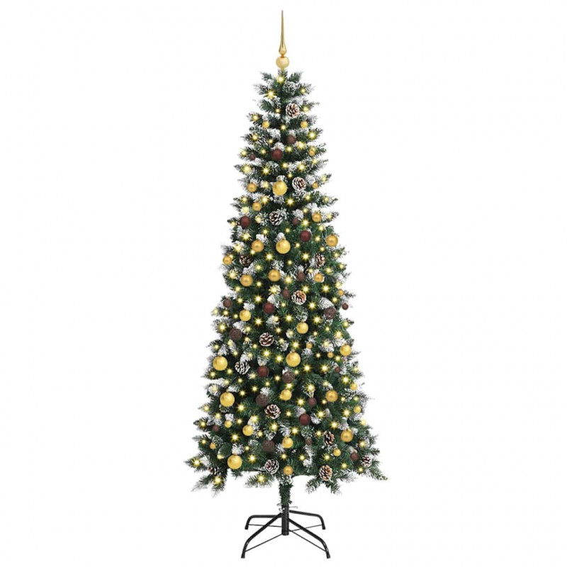 Sztuczna choinka z podstawą Zielony 210 cm PVC, plastik i stal