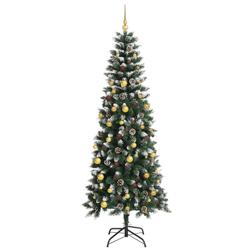 Sztuczna choinka z podstawą Zielony 210 cm PVC, plastik i stal