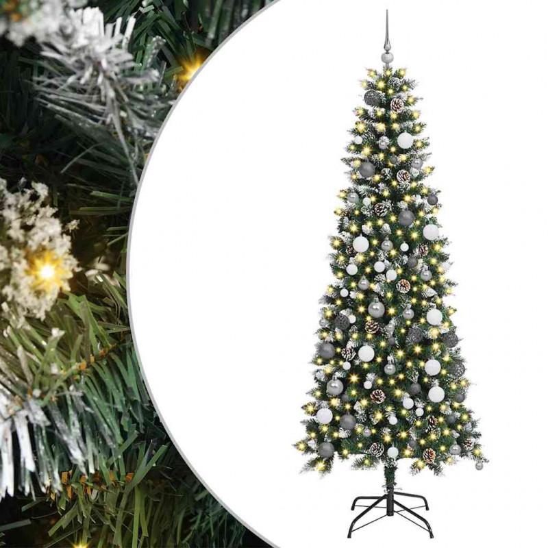 Sztuczna choinka z podstawą Zielony 210 cm PVC, plastik i stal