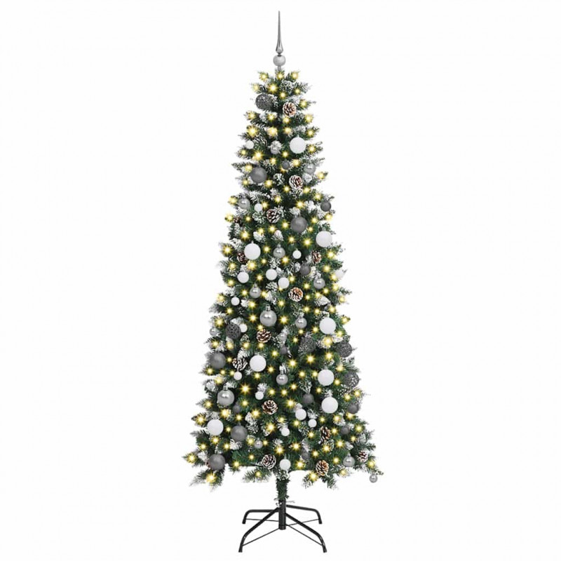 Sztuczna choinka z podstawą Zielony 210 cm PVC, plastik i stal