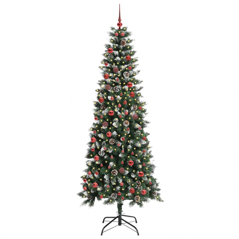 Sztuczna choinka z podstawą Zielony 210 cm PVC, plastik i stal