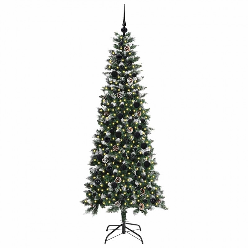 Sztuczna choinka z podstawą Zielony 210 cm PVC, plastik i stal