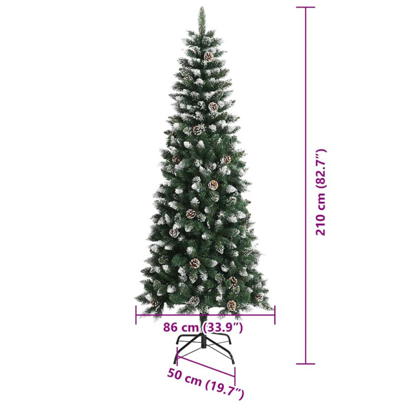 Sztuczna choinka z podstawą Zielony 210 cm PVC, plastik i stal