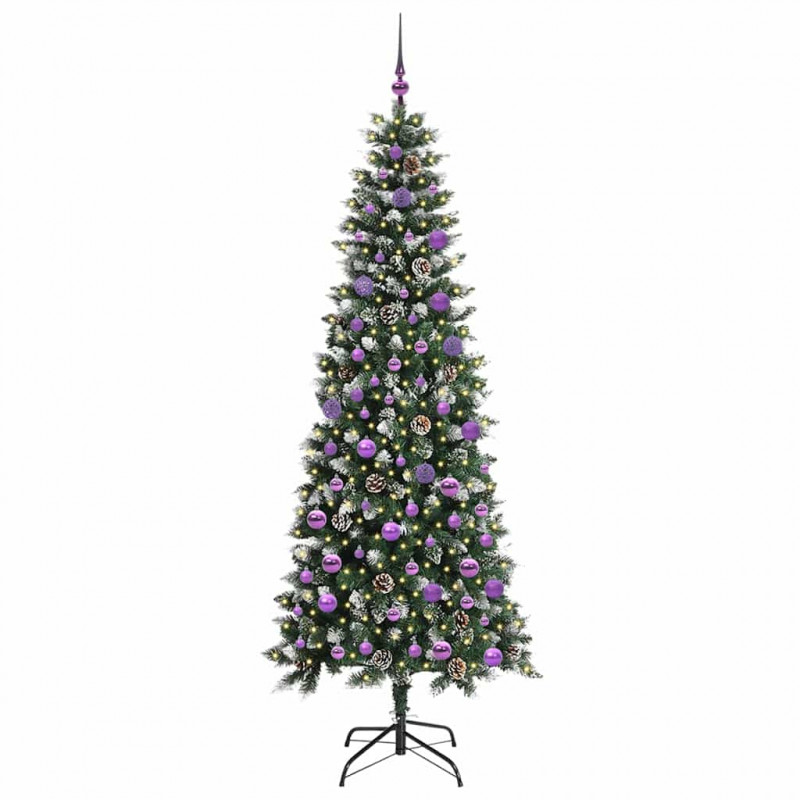 Sztuczna choinka z podstawą Zielony 210 cm PVC, plastik i stal