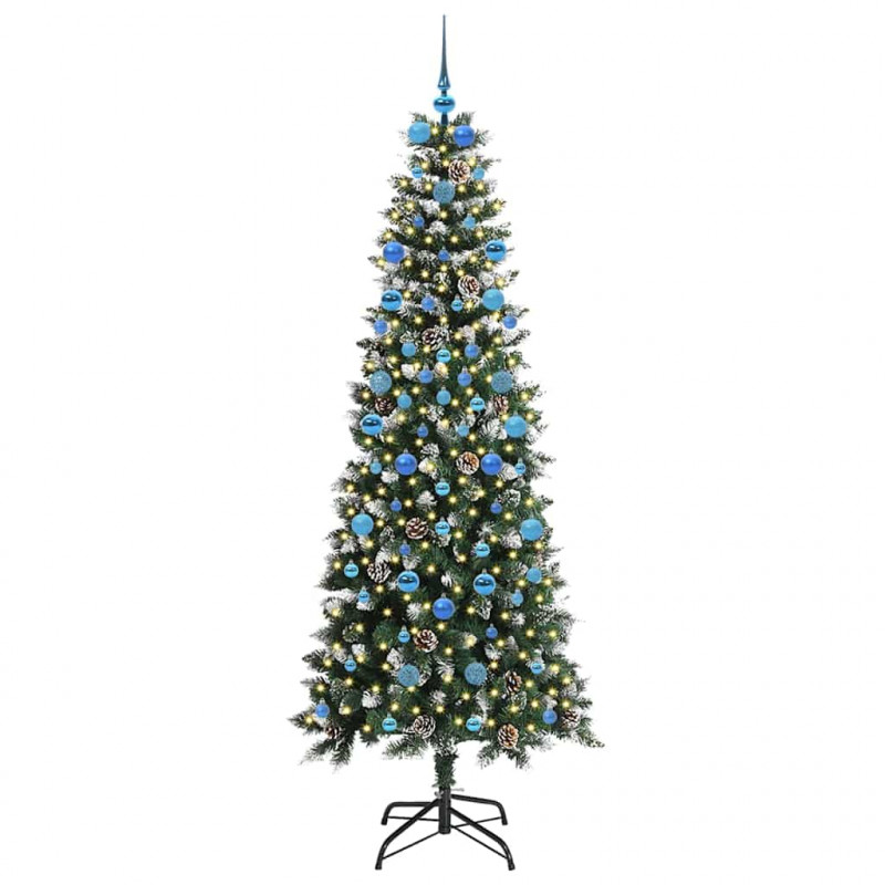 Sztuczna choinka z podstawą Zielony 210 cm PVC, plastik i stal
