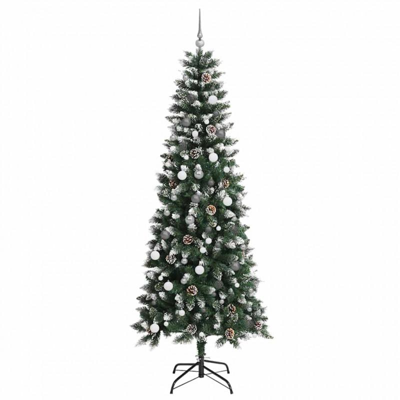 Sztuczna choinka z podstawą Zielony 240 cm PVC, plastik i stal