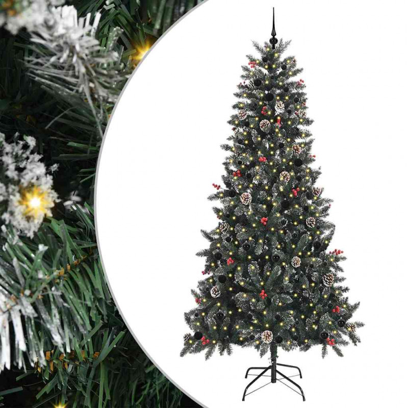 Sztuczna choinka z podstawą Zielony 240 cm PVC, plastik i stal