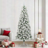 Sztuczna choinka z zawiasami z podstawą Zielony i Biały 240 cm
